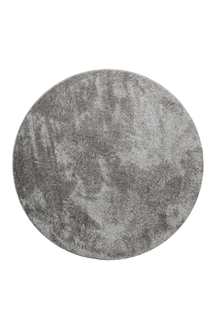 Fanny Teppich hellgrau Hochflor rund