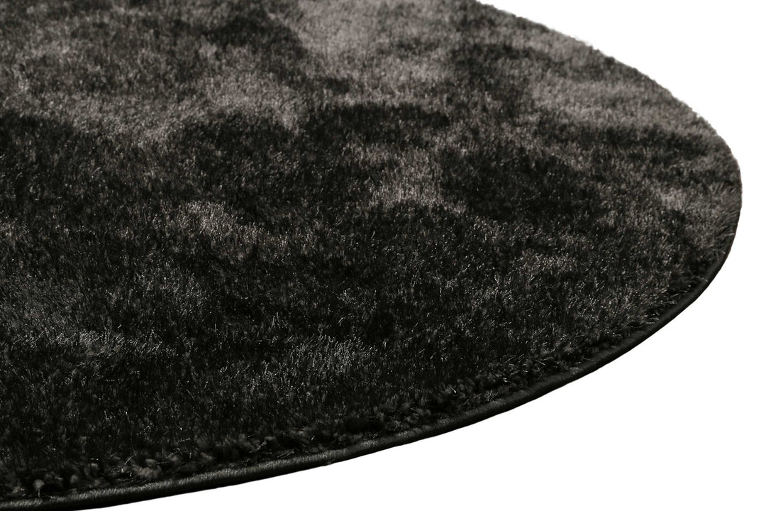 Fanny Teppich anthrazit grau Hochflor rund