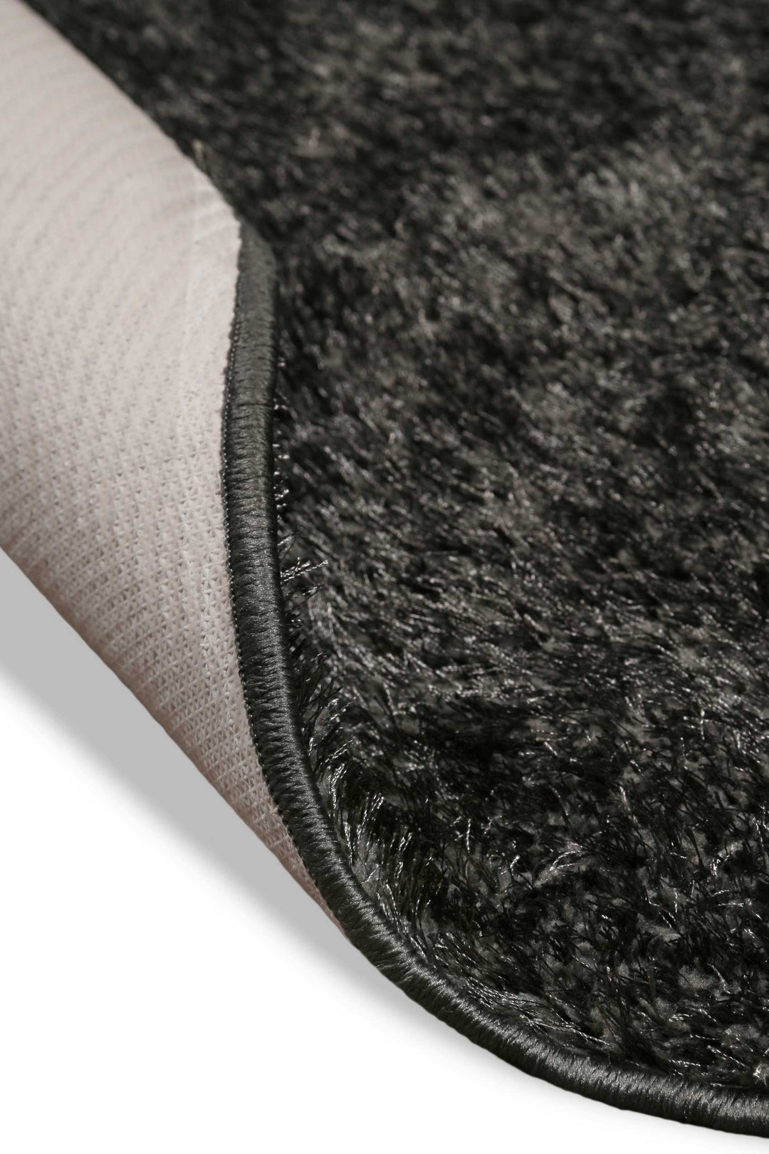 Fanny Teppich anthrazit grau Hochflor rund