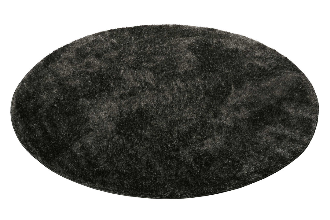 Fanny Teppich anthrazit grau Hochflor rund