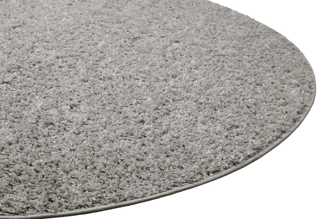 Greta Teppich hellgrau Hochflor rund