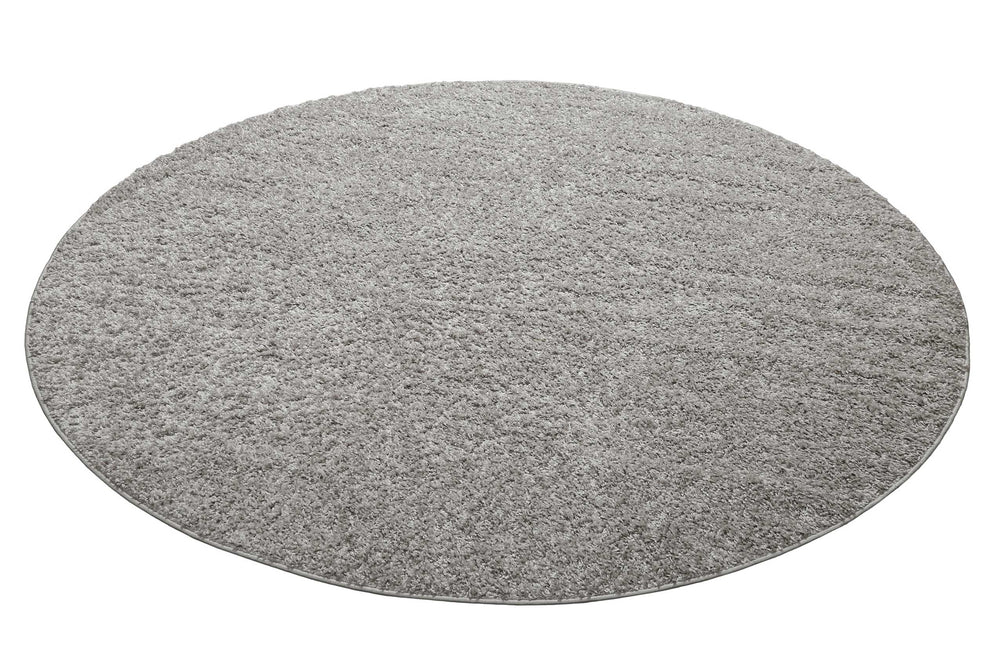 Greta Teppich hellgrau Hochflor rund