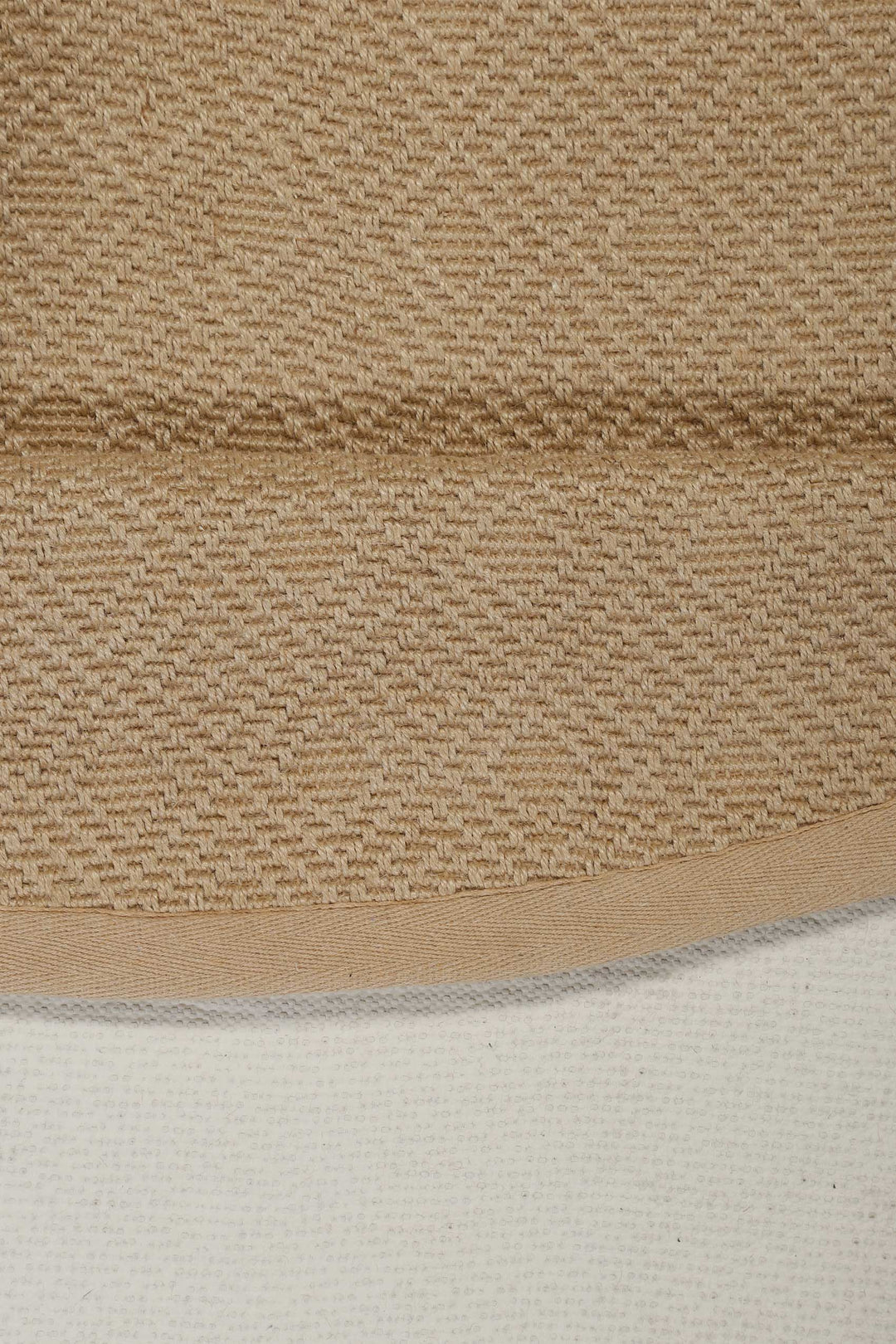 Hugo two Teppich natur braun Kurzflor rund