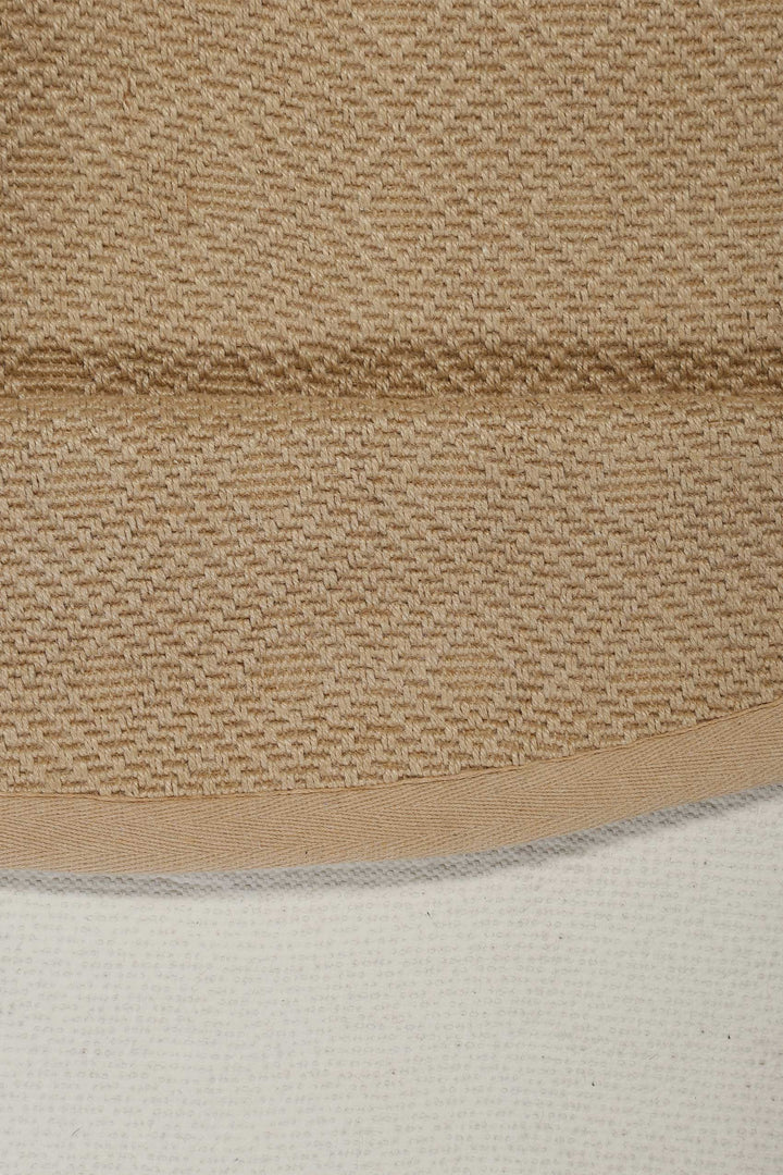 Hugo two Teppich natur braun Kurzflor rund