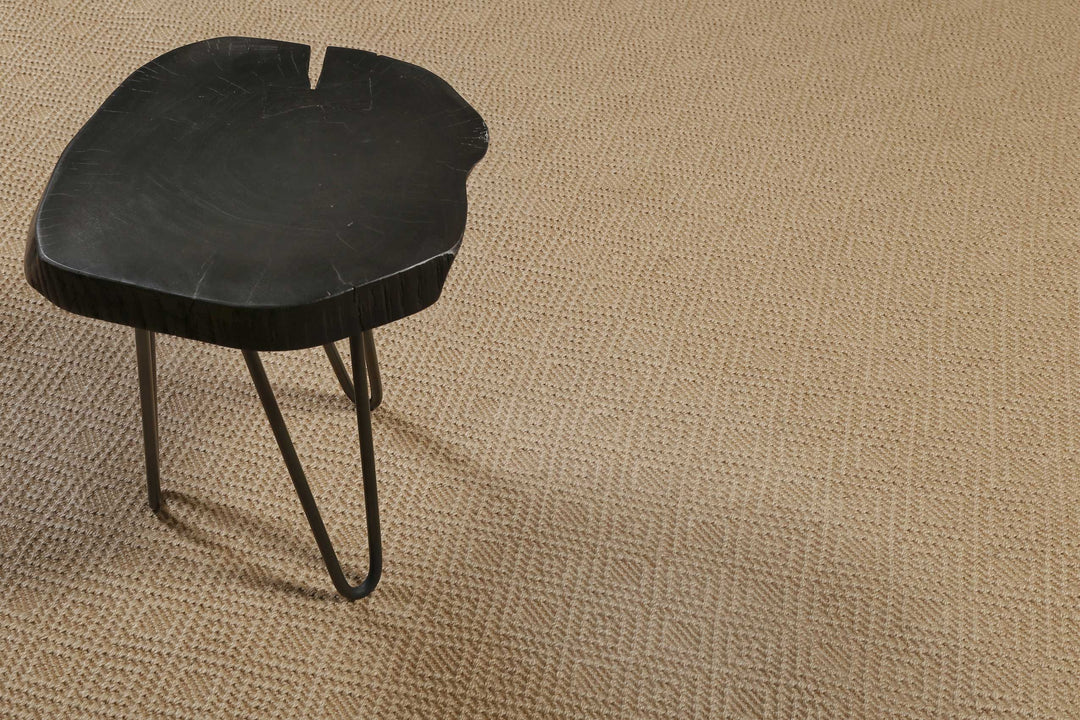 Hugo two Teppich natur braun Kurzflor rund