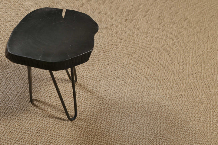 Hugo two Teppich natur braun Kurzflor rund