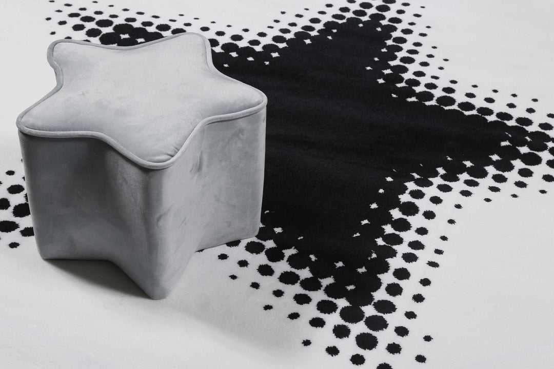 Walk of Fame Teppich weiss Kurzflor rechteckig