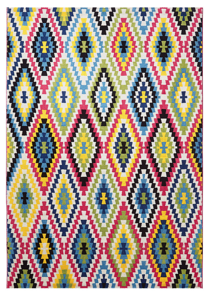 Fresh Kelim Teppich multicolor Kurzflor rechteckig