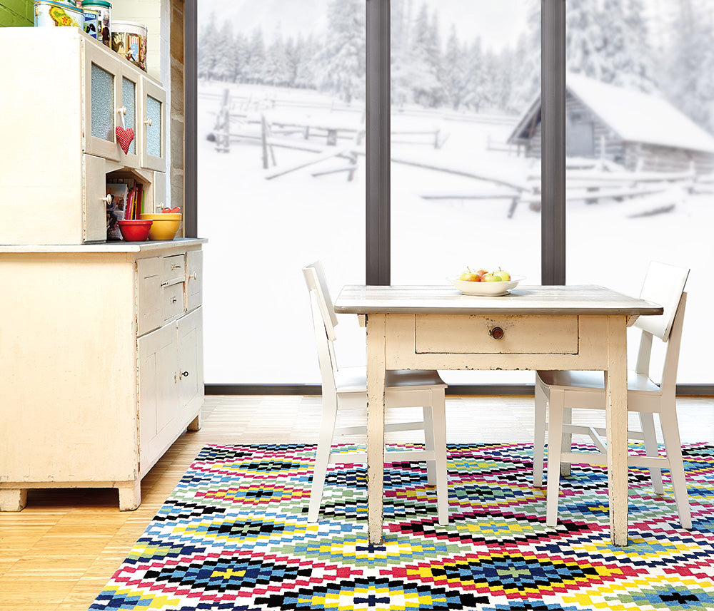 Fresh Kelim Teppich multicolor Kurzflor rechteckig