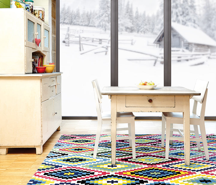 Fresh Kelim Teppich multicolor Kurzflor rechteckig