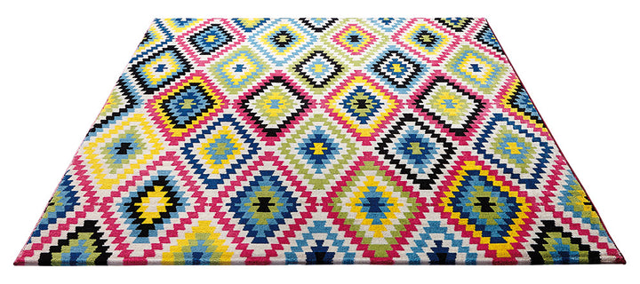 Fresh Kelim Teppich multicolor Kurzflor rechteckig