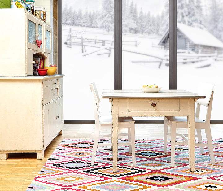 Fresh Kelim Teppich multicolor Kurzflor rechteckig