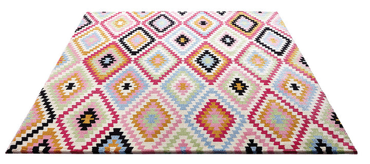 Fresh Kelim Teppich multicolor Kurzflor rechteckig