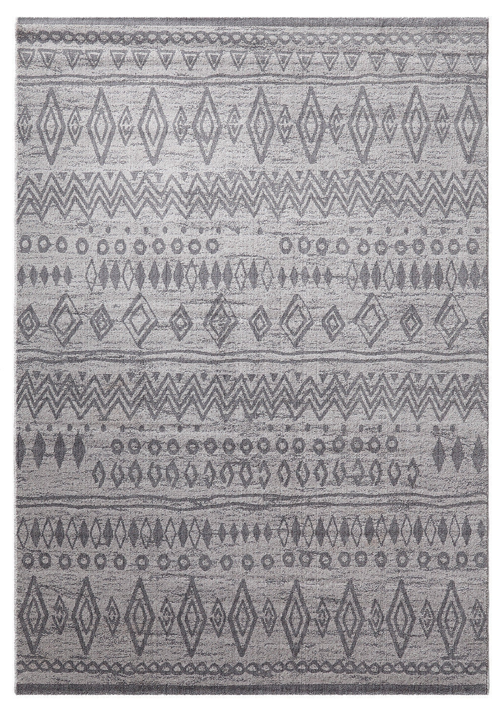 Contemporary Kelim Teppich grau Kurzflor rechteckig