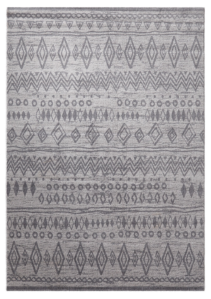 Contemporary Kelim Teppich grau Kurzflor rechteckig