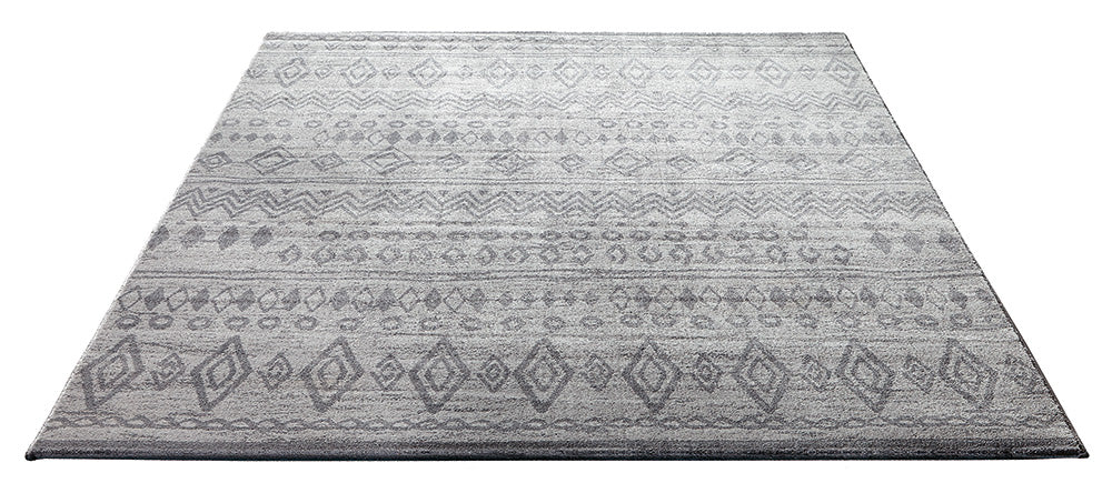 Contemporary Kelim Teppich grau Kurzflor rechteckig