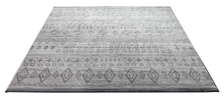Contemporary Kelim Teppich grau Kurzflor rechteckig