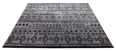 WECONhome Teppich 80x150 cm Grauschwarz "Contemporary Kelim"
