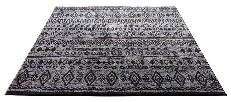WECONhome Teppich 80x150 cm Grauschwarz "Contemporary Kelim"