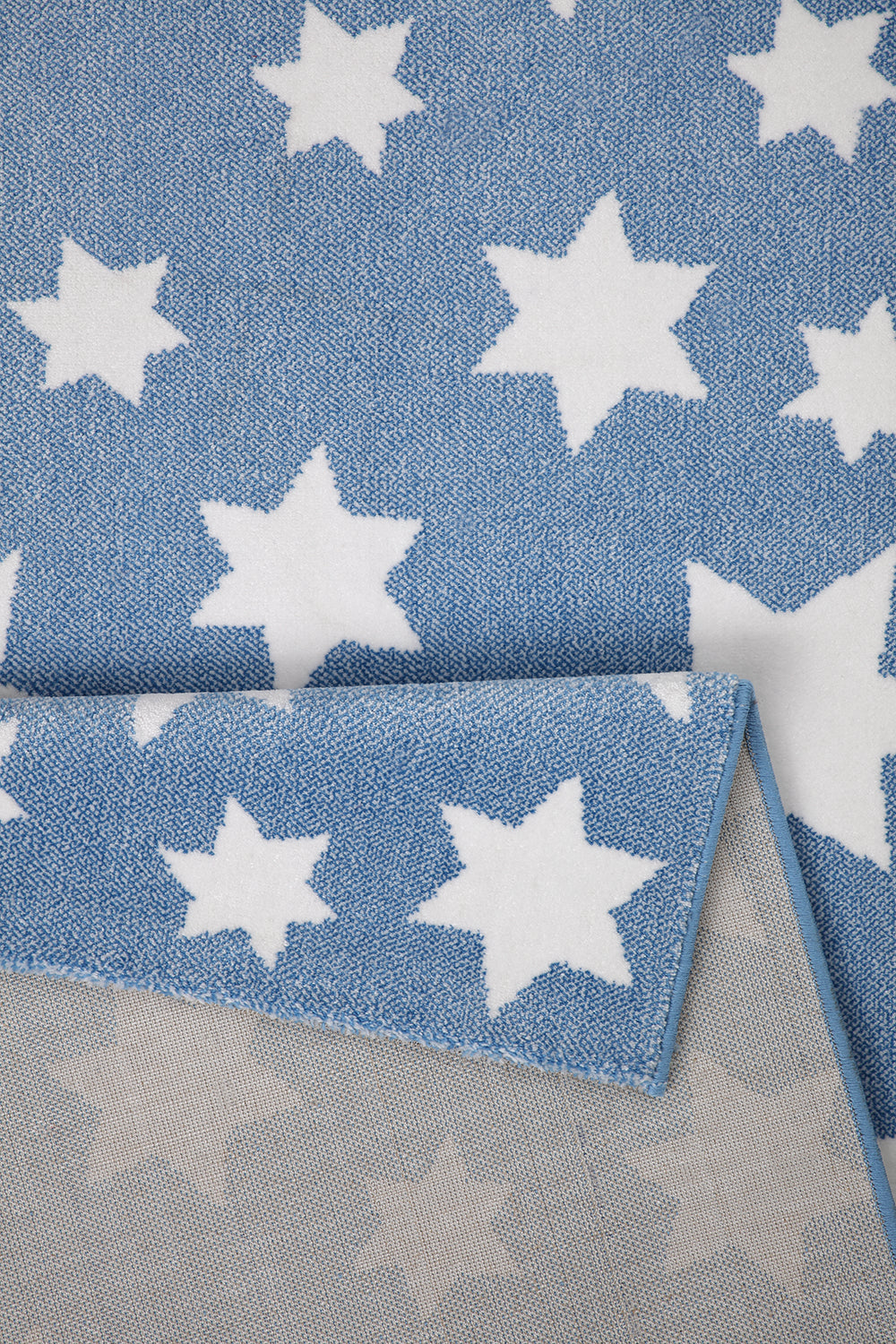 Jeans Star Teppich blau Kurzflor rechteckig