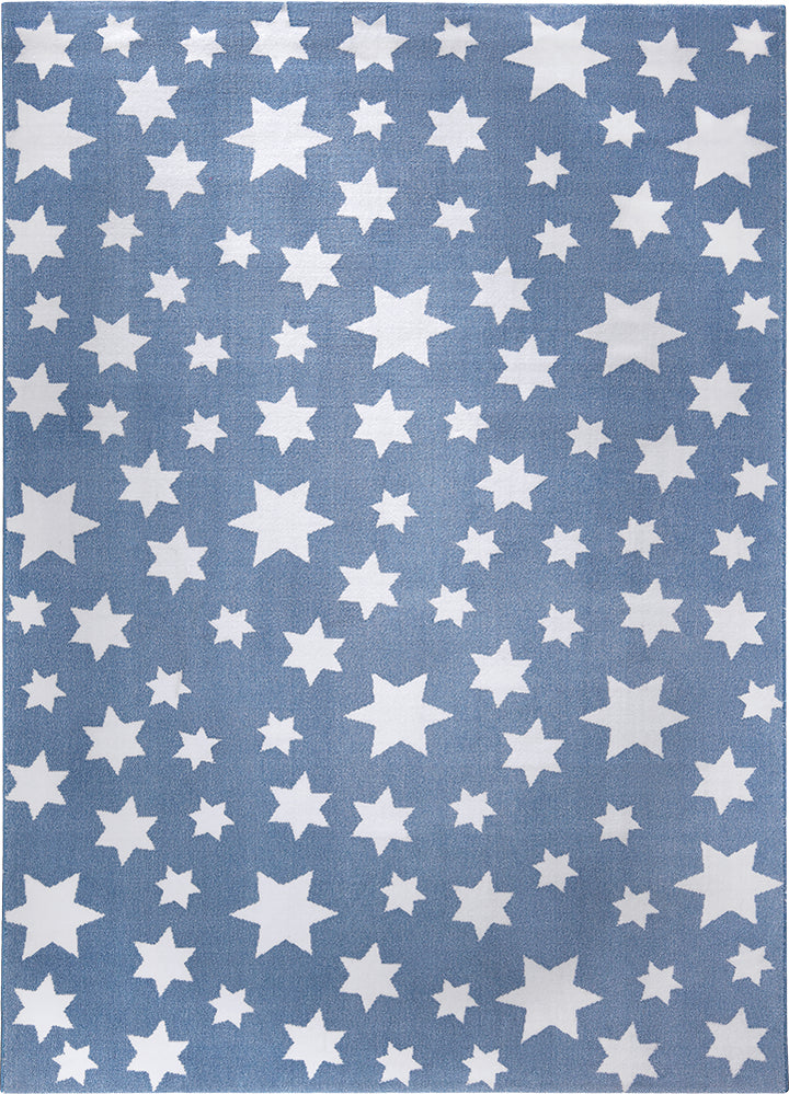 Jeans Star Teppich blau Kurzflor rechteckig