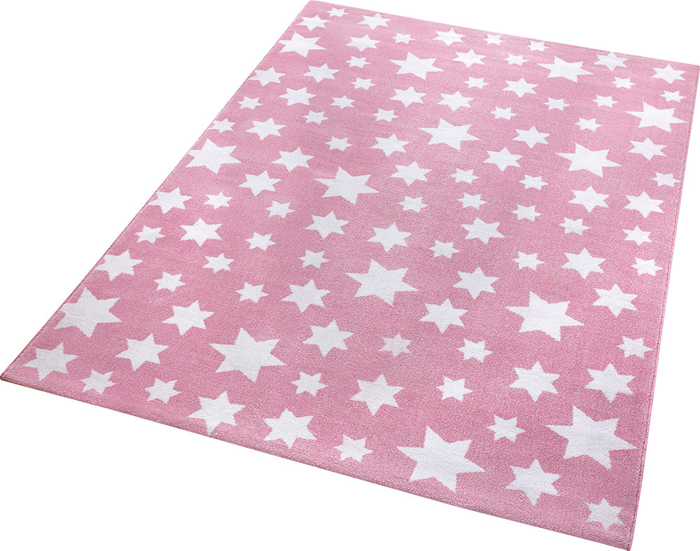 Jeans Star Teppich rosa Kurzflor rechteckig