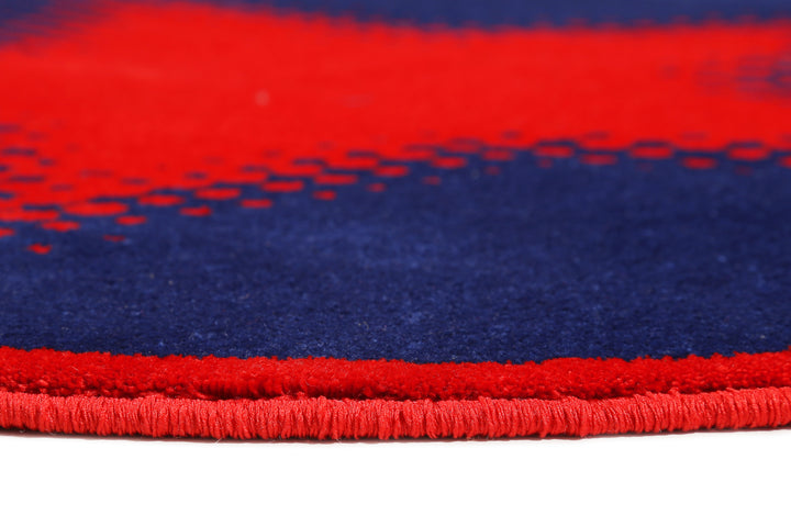 Walk of Fame Teppich blau Kurzflor rechteckig