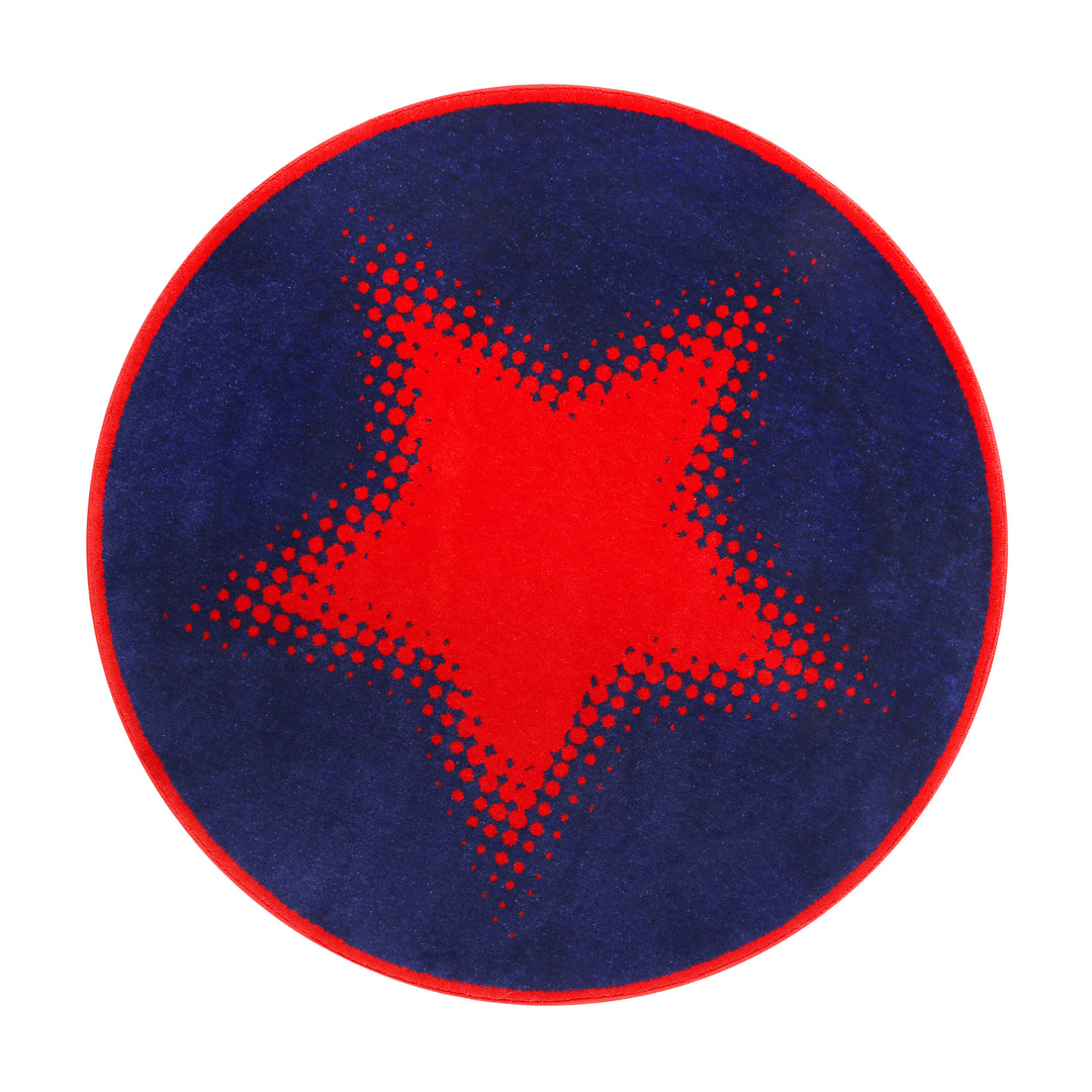 Walk of Fame Teppich blau Kurzflor rechteckig