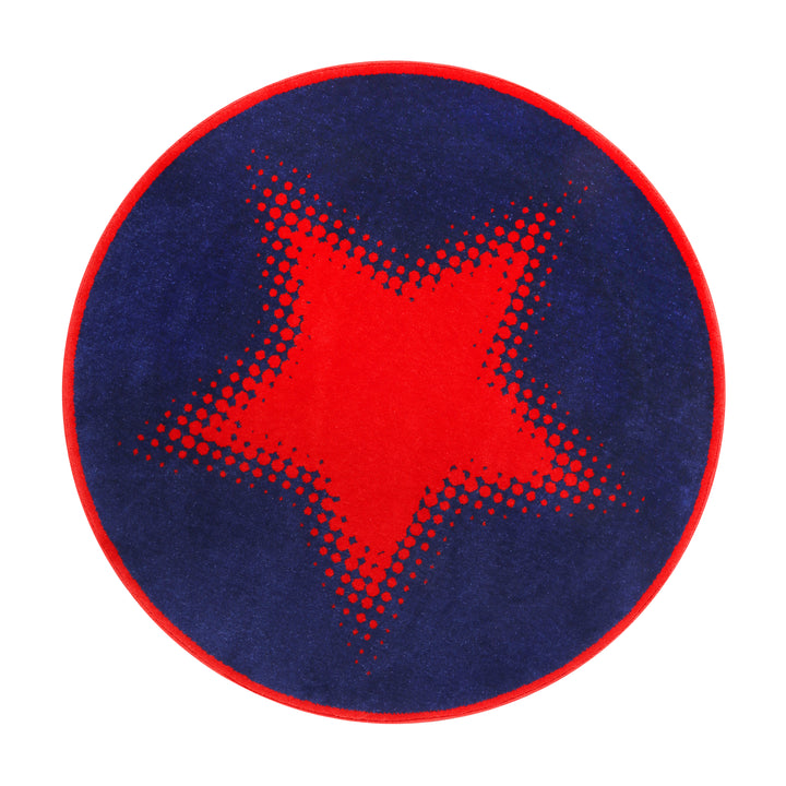 Walk of Fame Teppich blau Kurzflor rechteckig