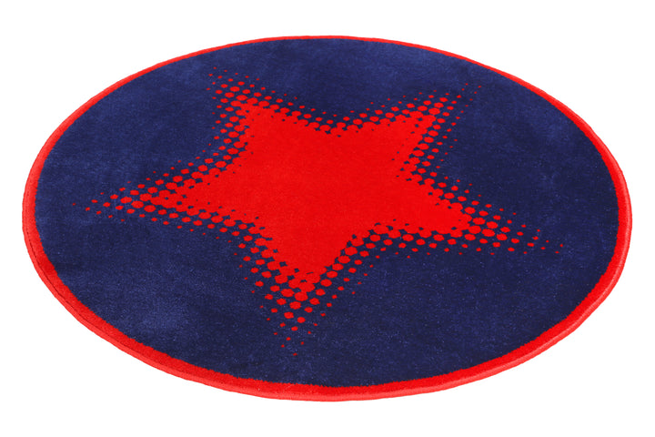 Walk of Fame Teppich blau Kurzflor rechteckig