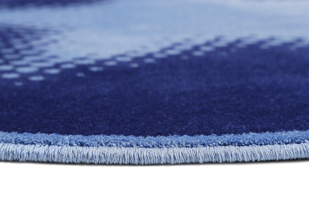 Walk of Fame Teppich blau Kurzflor rechteckig