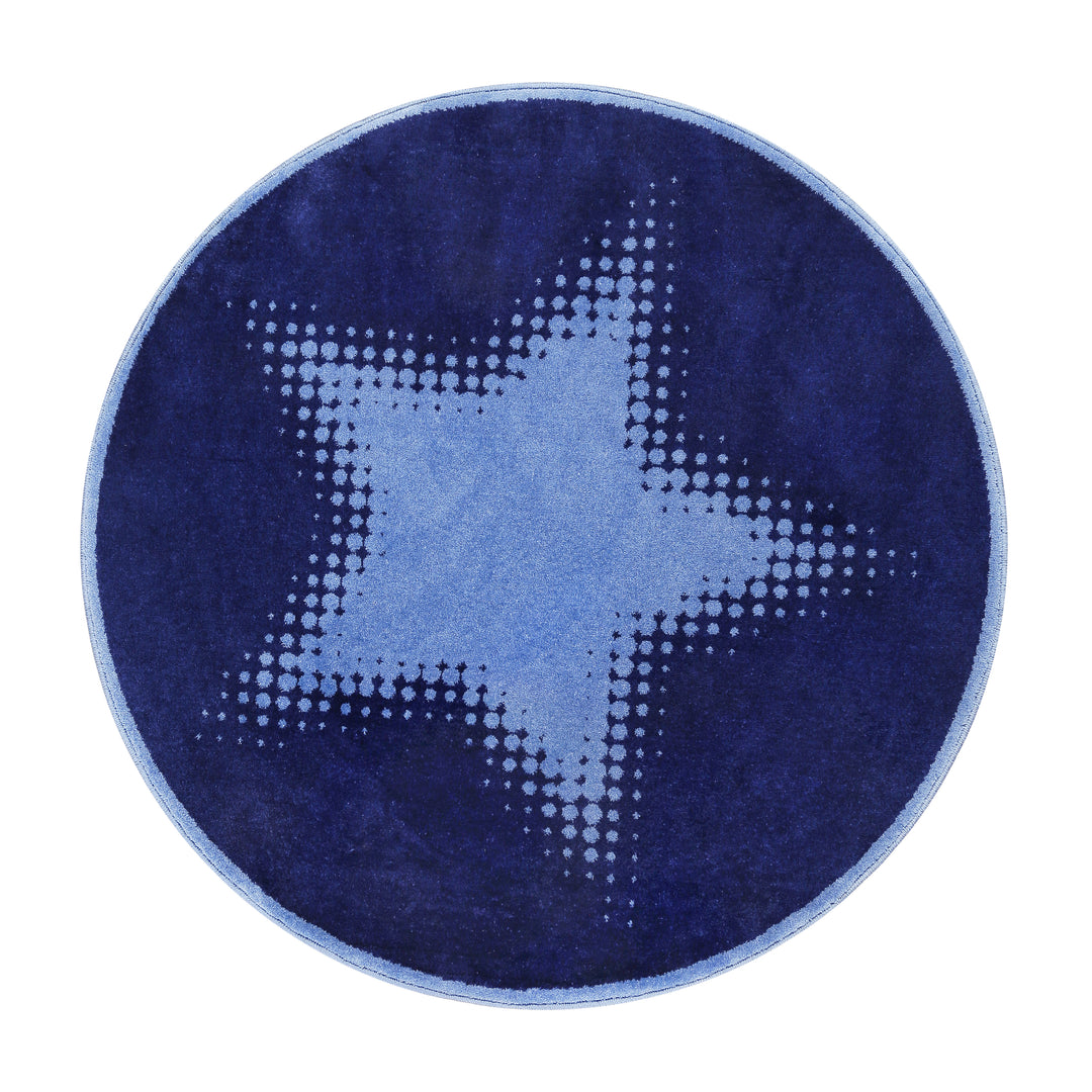 Walk of Fame Teppich blau Kurzflor rechteckig