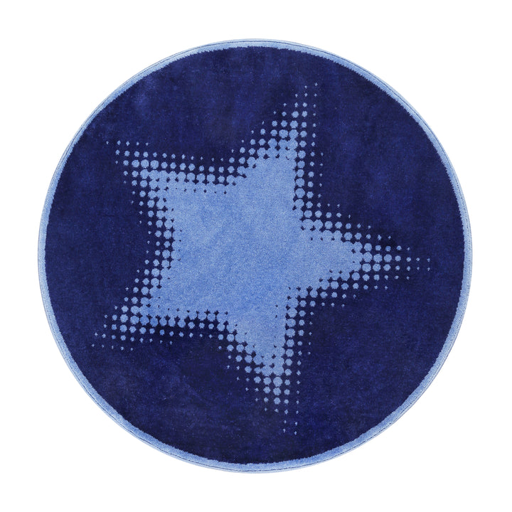 Walk of Fame Teppich blau Kurzflor rechteckig