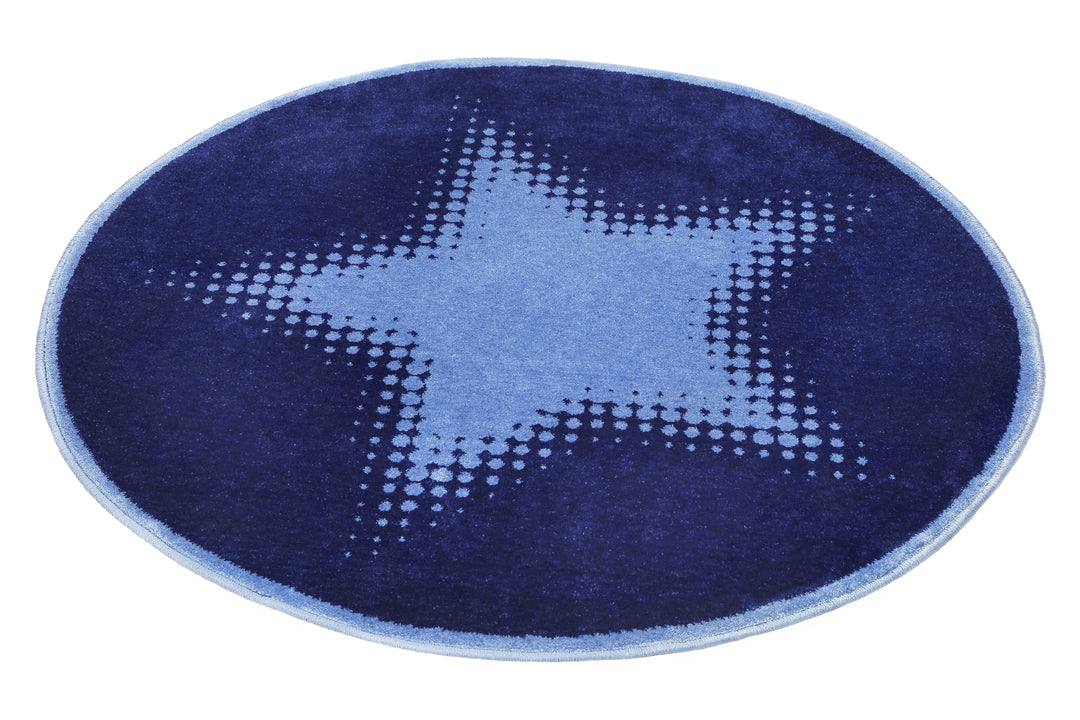 Walk of Fame Teppich blau Kurzflor rechteckig