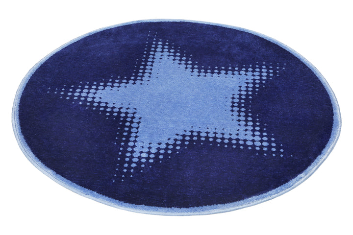 Walk of Fame Teppich blau Kurzflor rechteckig