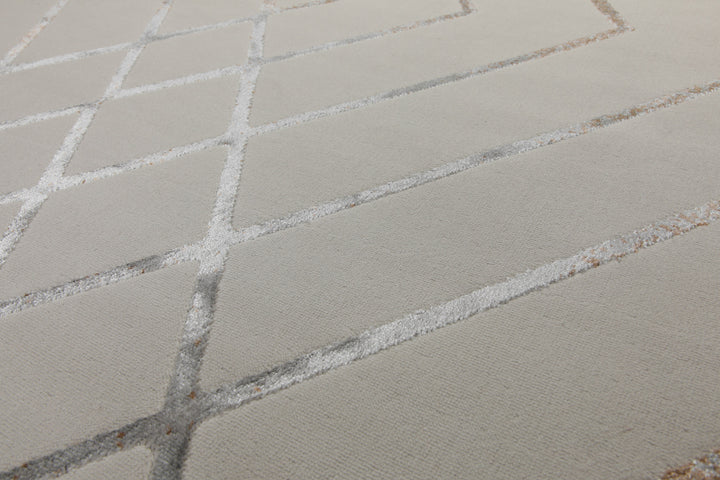 160x230 Teppich Wohnzimmer Creme Muster