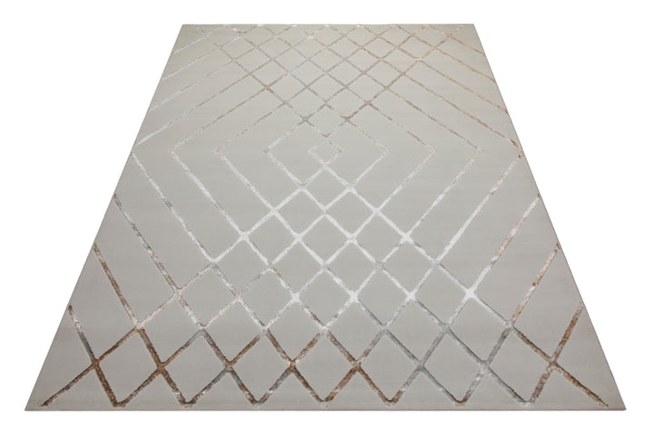 160x230 Teppich Wohnzimmer Creme Muster