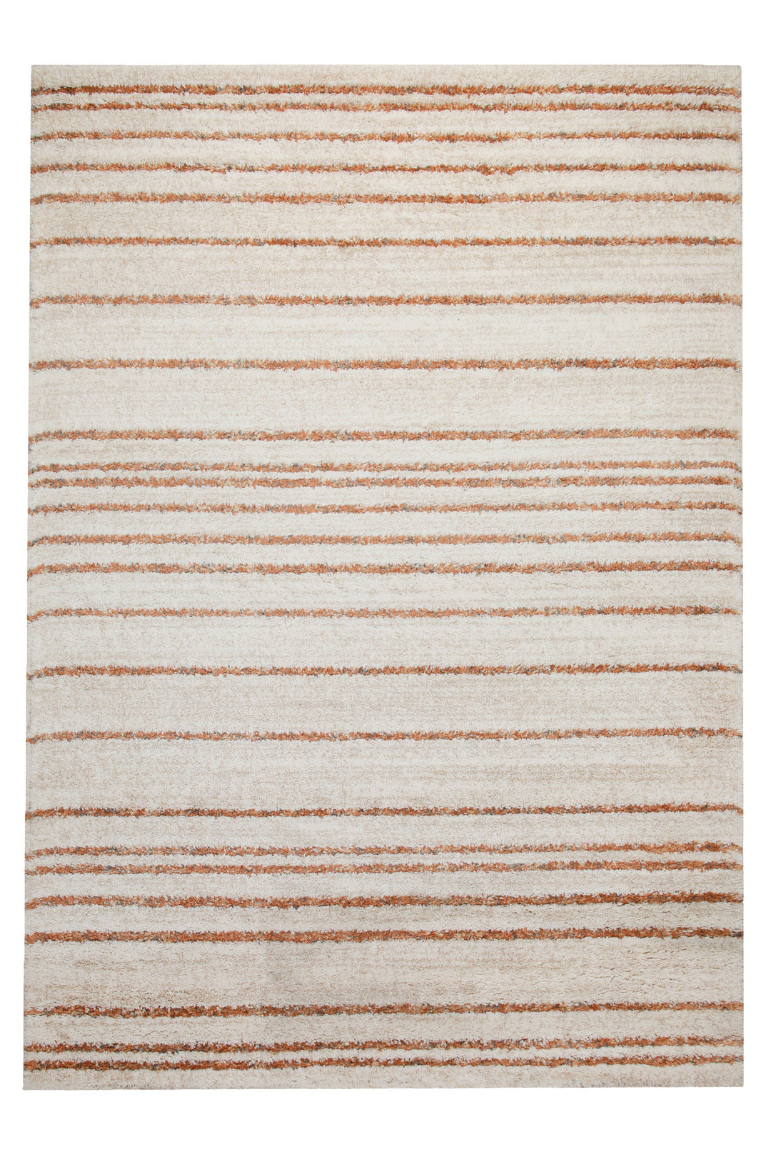 160x230 Teppich Wohnzimmer Creme orange Streifen
