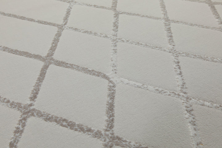 160x230 Teppich Wohnzimmer Creme Silber