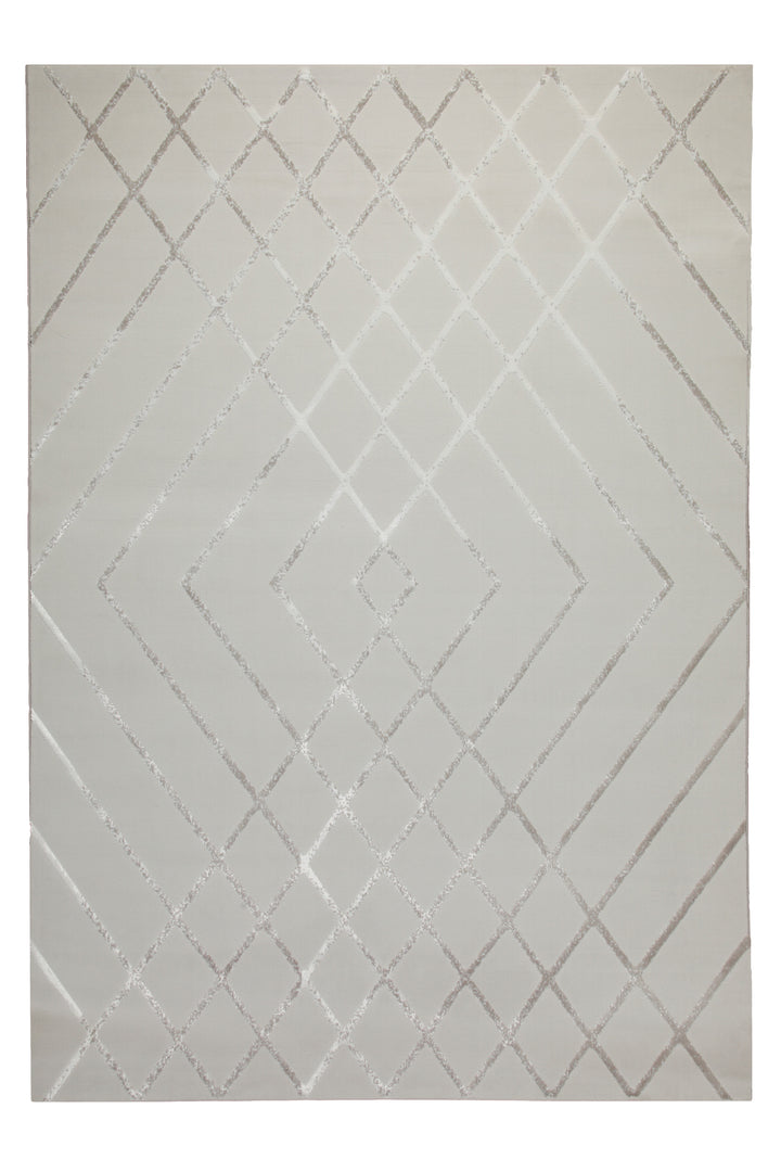 160x230 Teppich Wohnzimmer Creme Silber