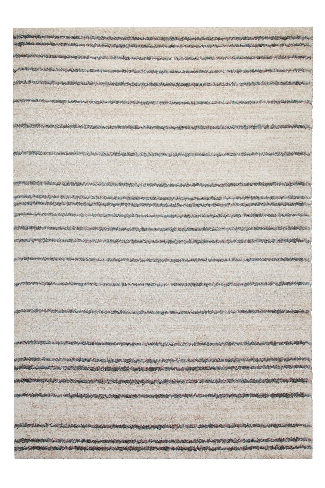 160x230 Teppich Wohnzimmer Creme Streifen