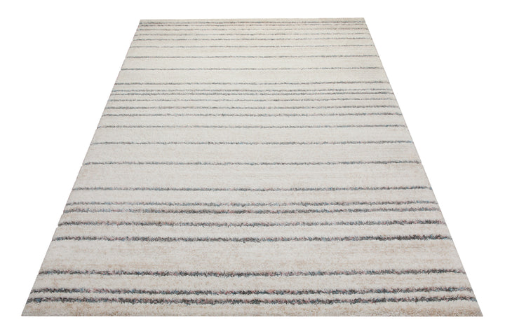 160x230 Teppich Wohnzimmer Creme Streifen
