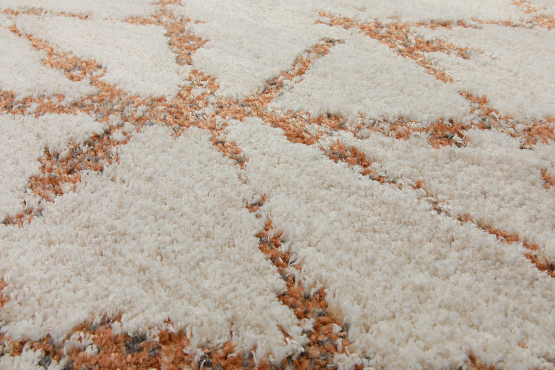 160x230 Teppich Wohnzimmer Creme orange