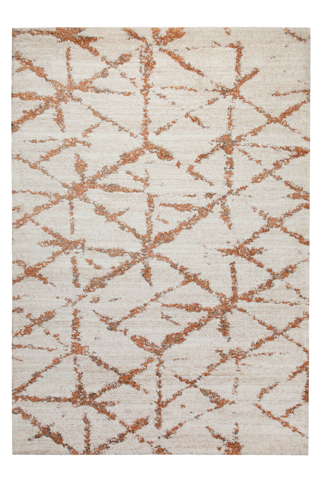 160x230 Teppich Wohnzimmer Creme orange