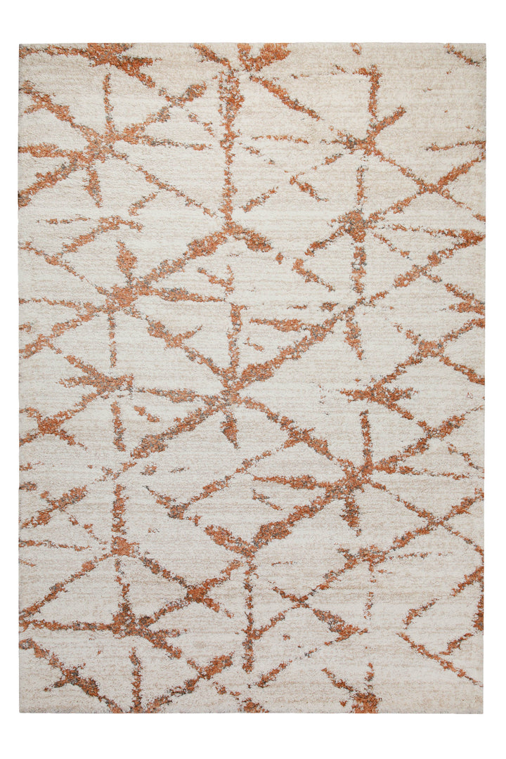 160x230 Teppich Wohnzimmer Creme orange