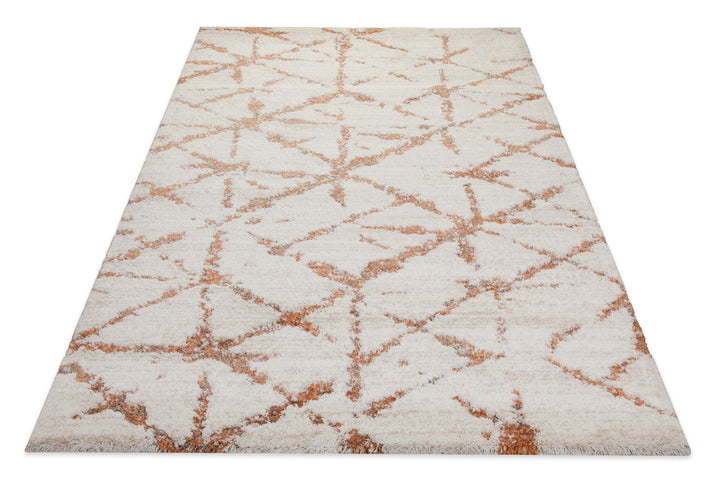 160x230 Teppich Wohnzimmer Creme orange