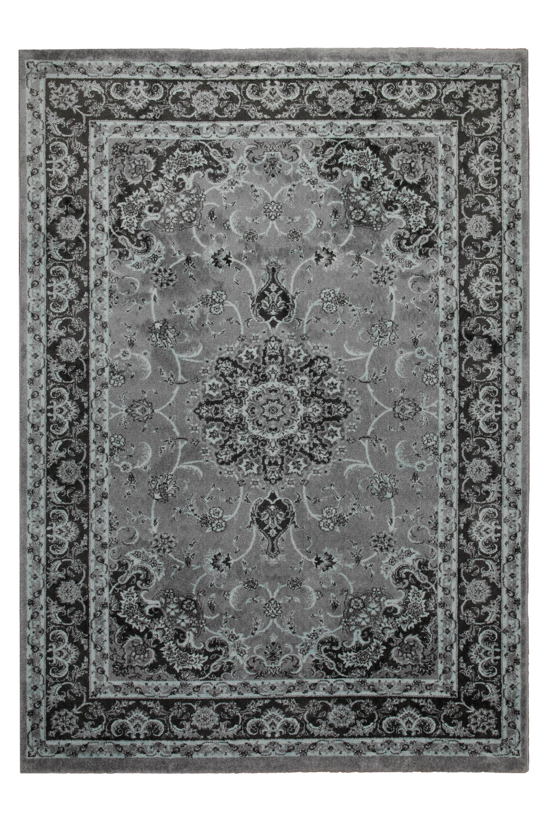 Teppich 160x230 Wohnzimmer Grau Schwarz