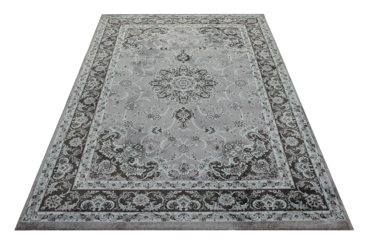 Teppich 160x230 Wohnzimmer Grau Schwarz