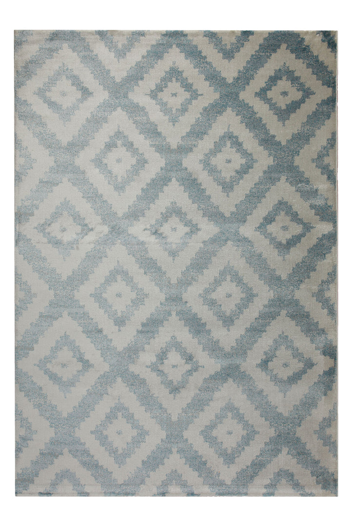Teppich 160x230 Wohnzimmer Grau Blau Muster