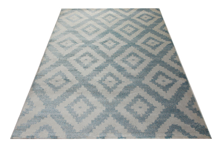 Teppich 160x230 Wohnzimmer Grau Blau Muster